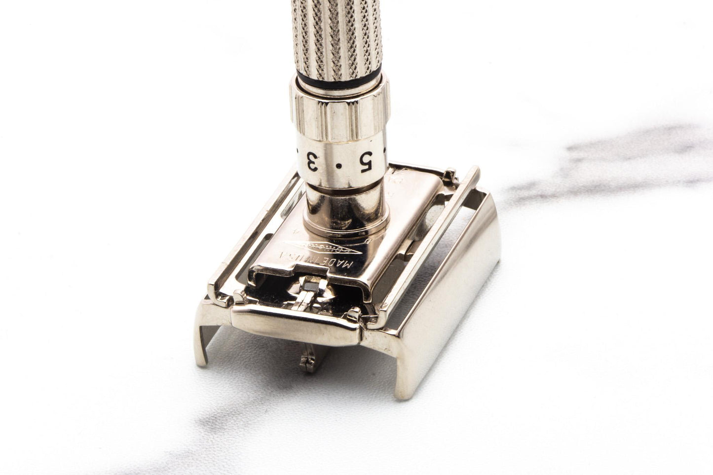 1958 D4 Gillette Fatboy TTO Adjustable Double Edge Safety Razor | Factory Nickel Revamp