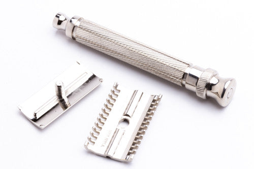 2010's Cooncat Bob Stainless Steel DE Safety Razor Handle with 1930's NEW Gillette Head