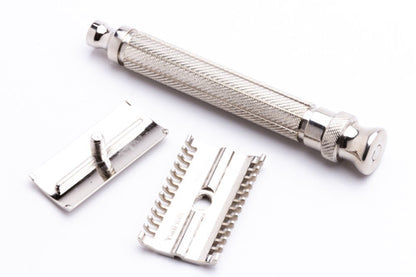 2010's Cooncat Bob Stainless Steel DE Safety Razor Handle with 1930's NEW Gillette Head