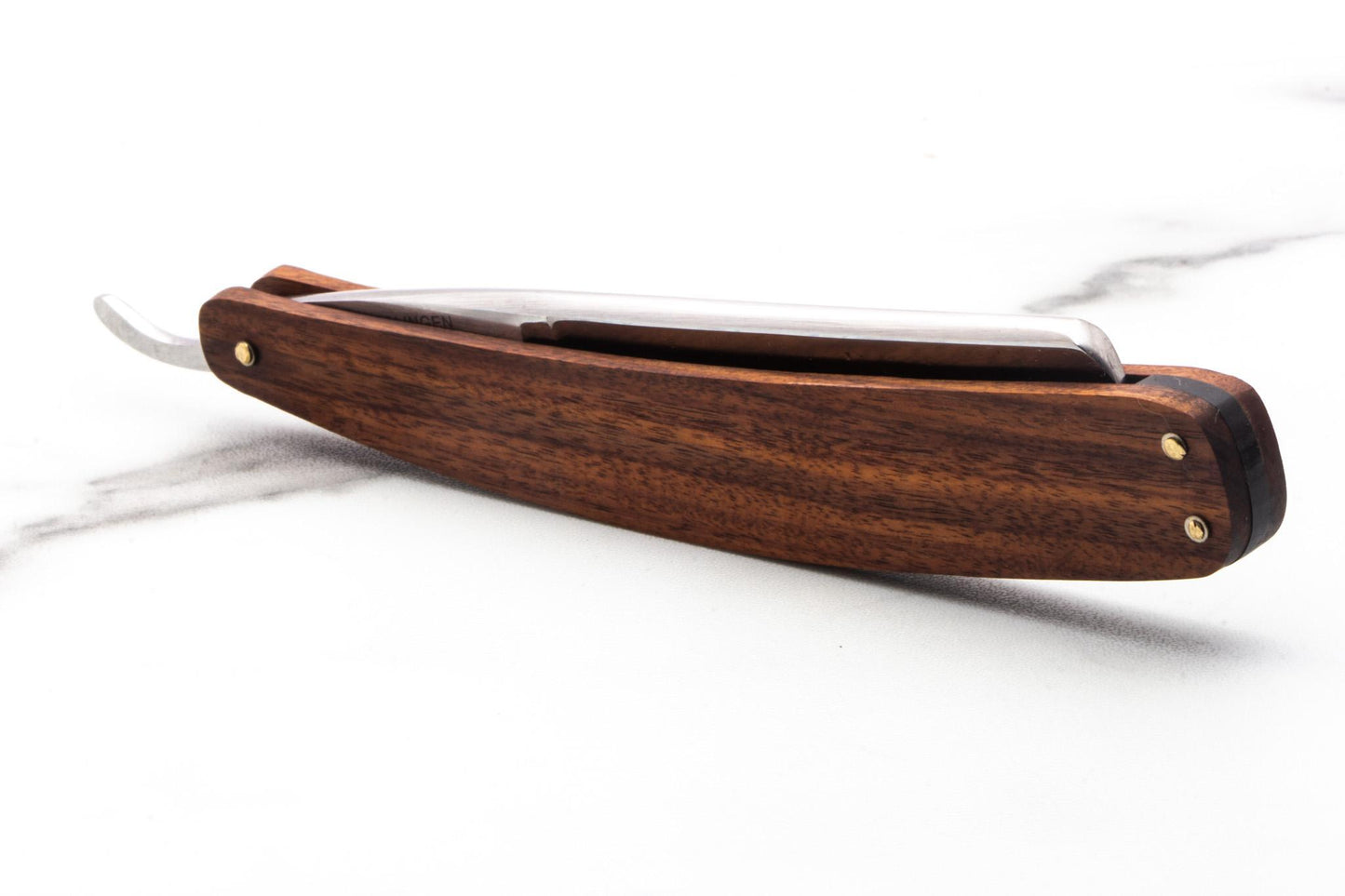 5/8" Restored Dovo Straight Razor with Custom Wood Scales