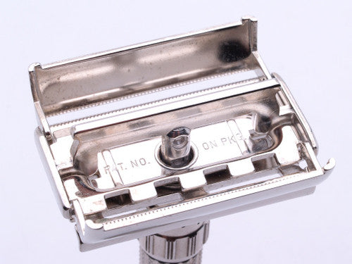 1958 D1 Gillette RED DOT Fatboy $1.95 Adjustable DE Safety Razor | Rhodium Revamp | RARE