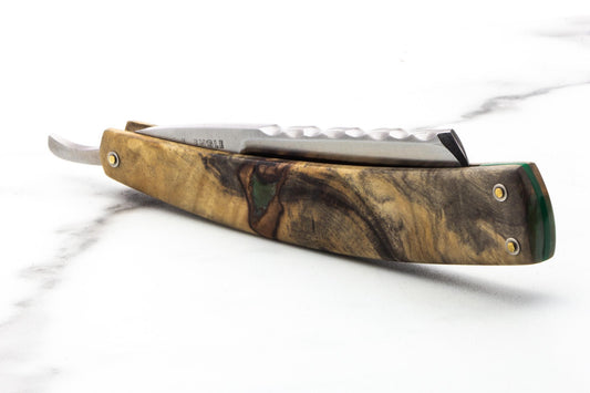 Rex Supply Co. |  5/8" Sovereign Steel Straight Edge Razor with Custom Wood/Epoxy Scales