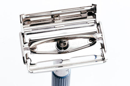 1963 I1 Lady Gillette Blue Star Double Edge Safety Razor | Factory Nickel Revamp