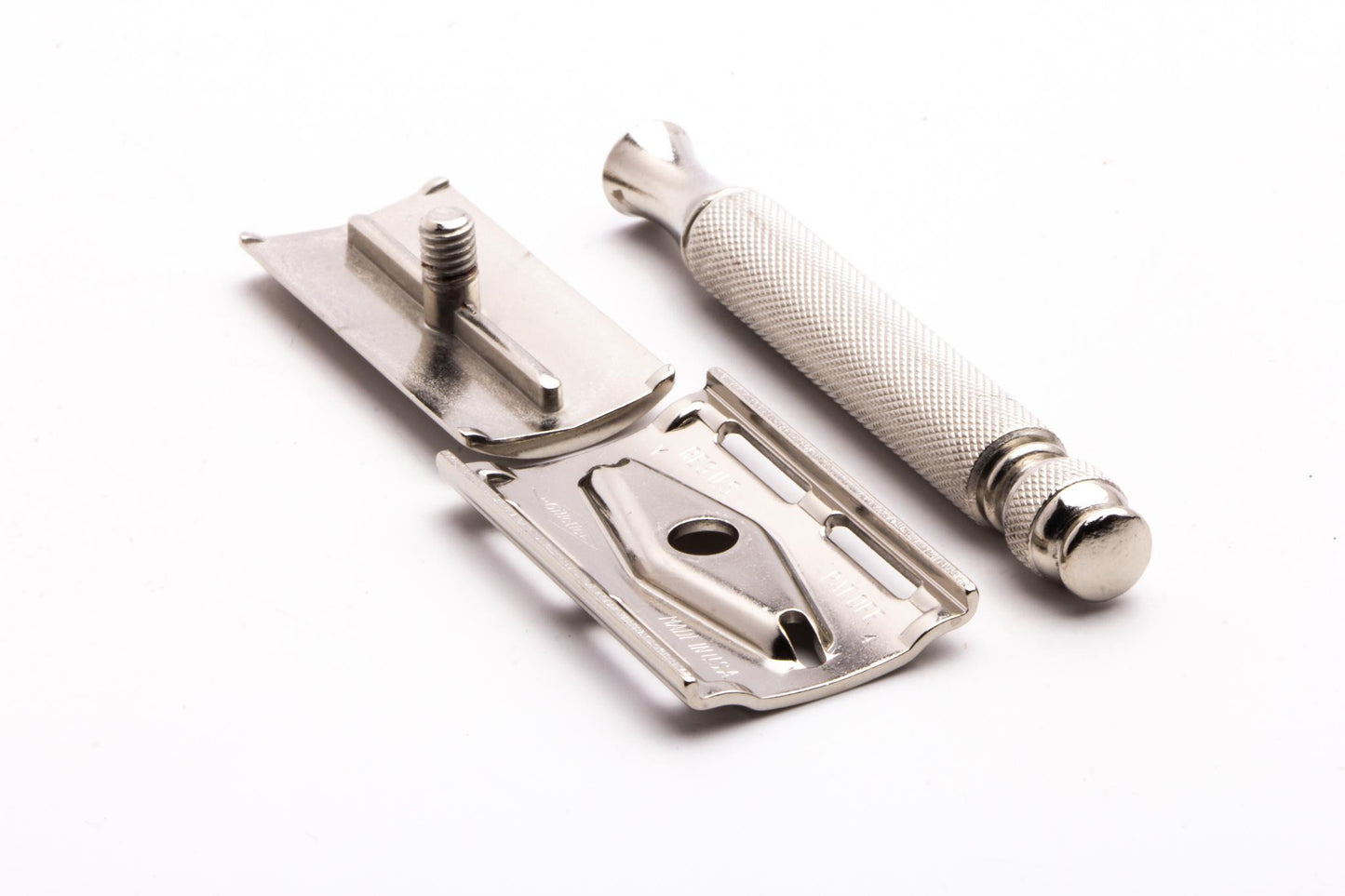1953 Y4 Gillette Ball End Tech DE Safety Razor | Factory Nickel Revamp