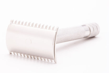 1919 Gillette Single Ring Old Type Safety Razor With Replica Handle - Rhodium Revamp
