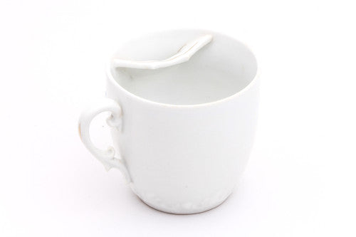 Vintage Mustache Saver Coffee Mug | Blue Flowers