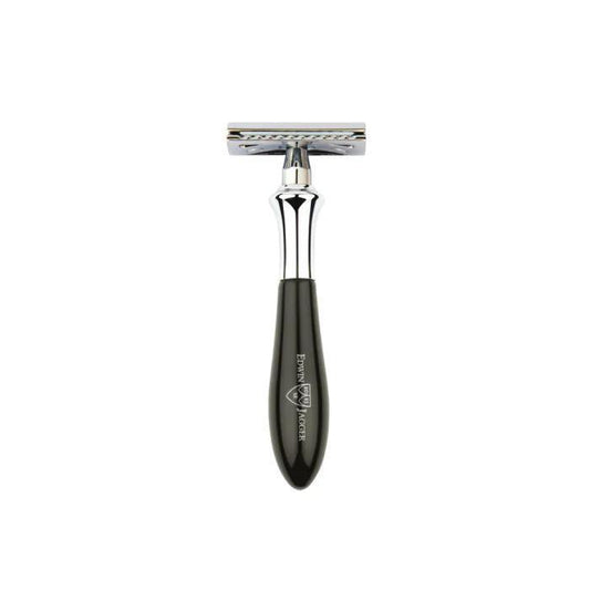 Edwin Jagger | Plaza Imitation Ebony DE Razor + Free Feather Blades
