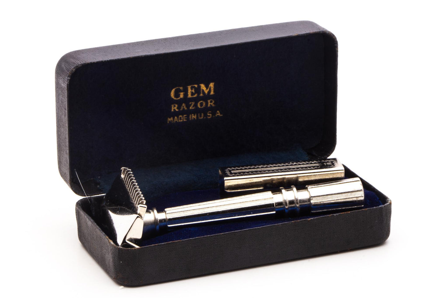1940 Gem Micromatic "Bullet Tip" Single Edge Safety Razor Set | Original Condition