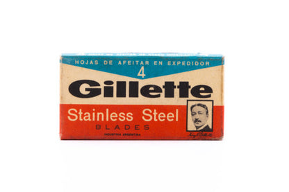 NOS 4 Gillette Stainless - Made in Argentina - Double Edge Razor Blades
