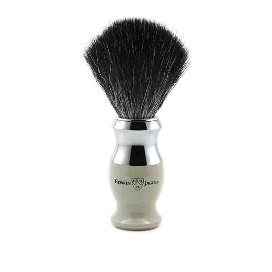 Edwin Jagger | 37 Range Shaving Brush Light Grey (Black Synthetic)