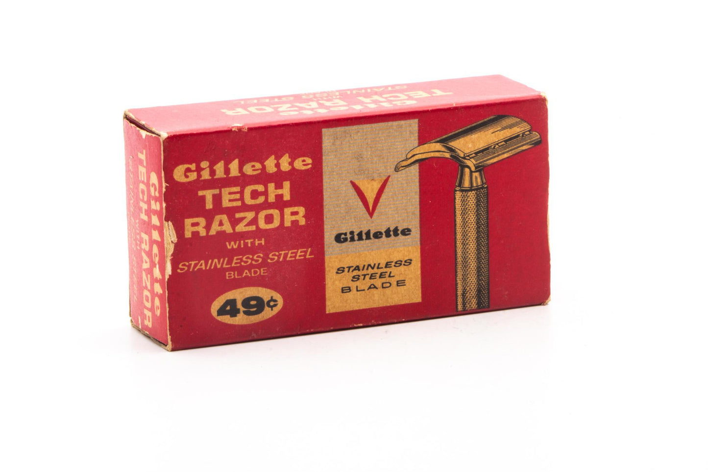 1966 L1 Gillette Ball End Tech Double Edge Safety Razor Set | Original Condition