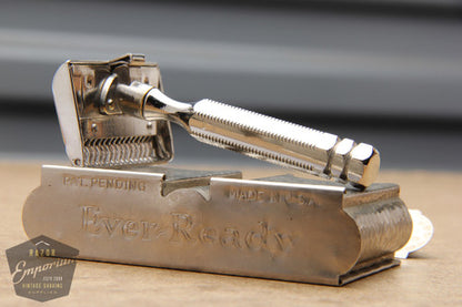 Ever-Ready 1912 Style Single Edge Safety Razor in Metal Wall Hanger