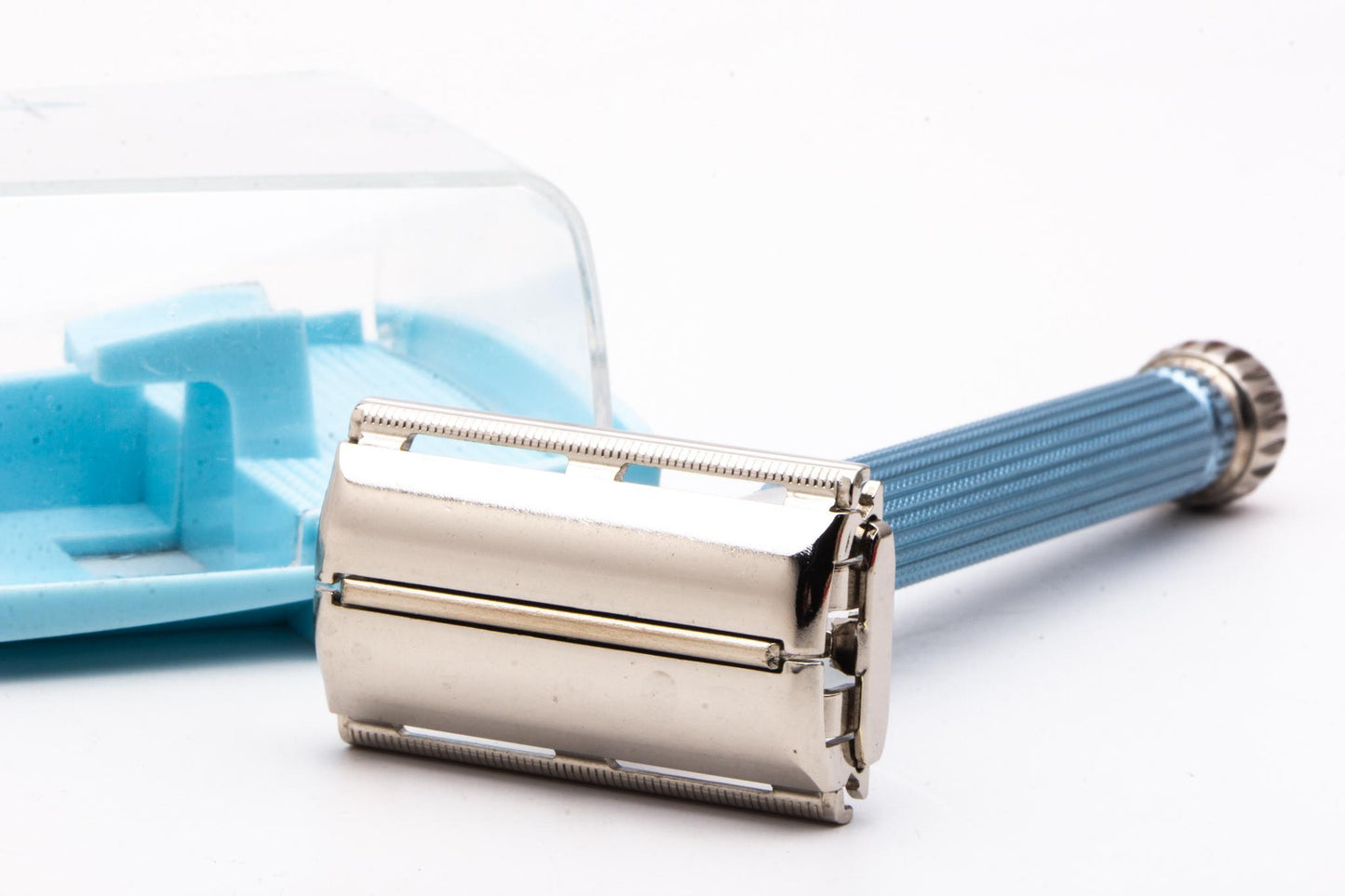 1964 J4 Gillette Blue Star Lady Gillette Double Edge Safety Razor Set | Original Condition