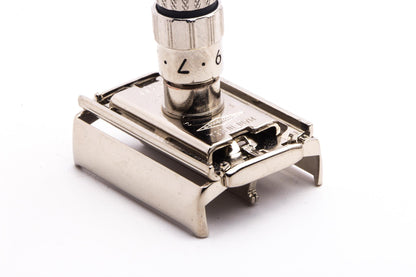 1960 F1 Gillette Fatboy Adjustable TTO Double Edge Safety Razor Set | Factory Nickel Revamp