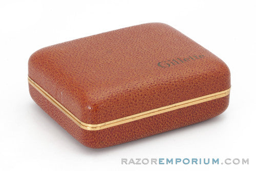 1948-1951 Gillette Aristocrat Safety Razor w/ Leather Case - Excellent