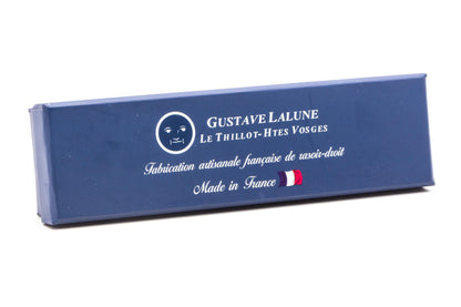 6/8" Gustave Lalune Straight Razor "English Archer" Blackwood Scales w/ Engraved Barbers Notch