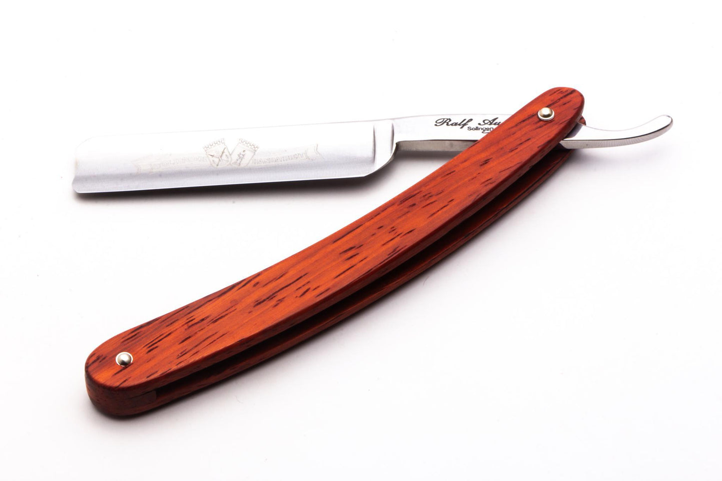 5/8" Ralf Aust Spanish Tip Straight Razor | Red Wood Scales