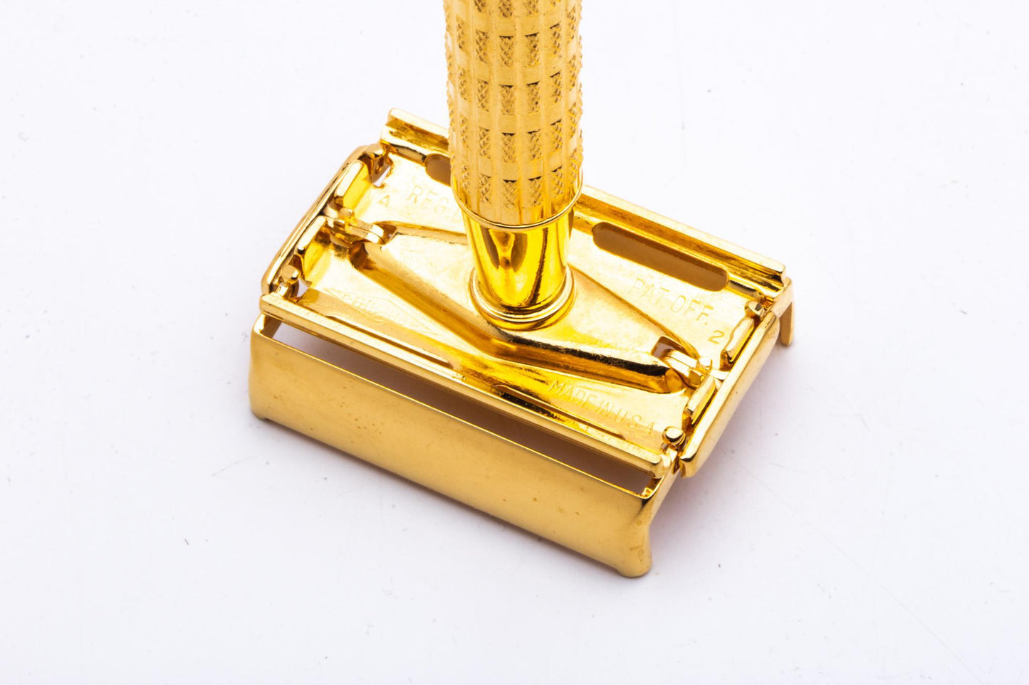 1955 A2 Gillette Heavy Red Tip Super Speed Safety Razor | 24K Gold Revamp