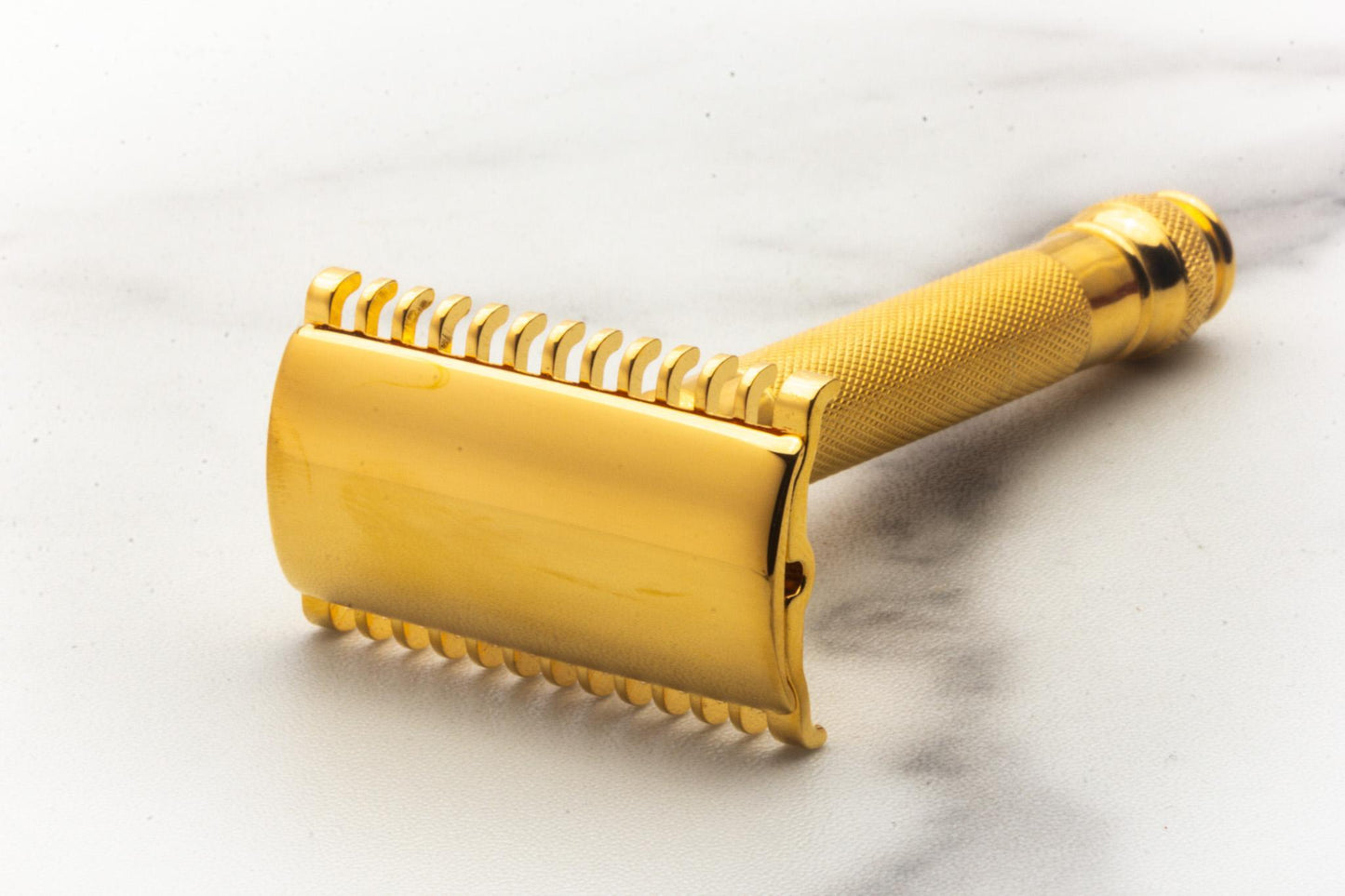1930's Gillette NEW Ball End Long Comb Double Edge Safety Razor Set | 24K Gold Revamp