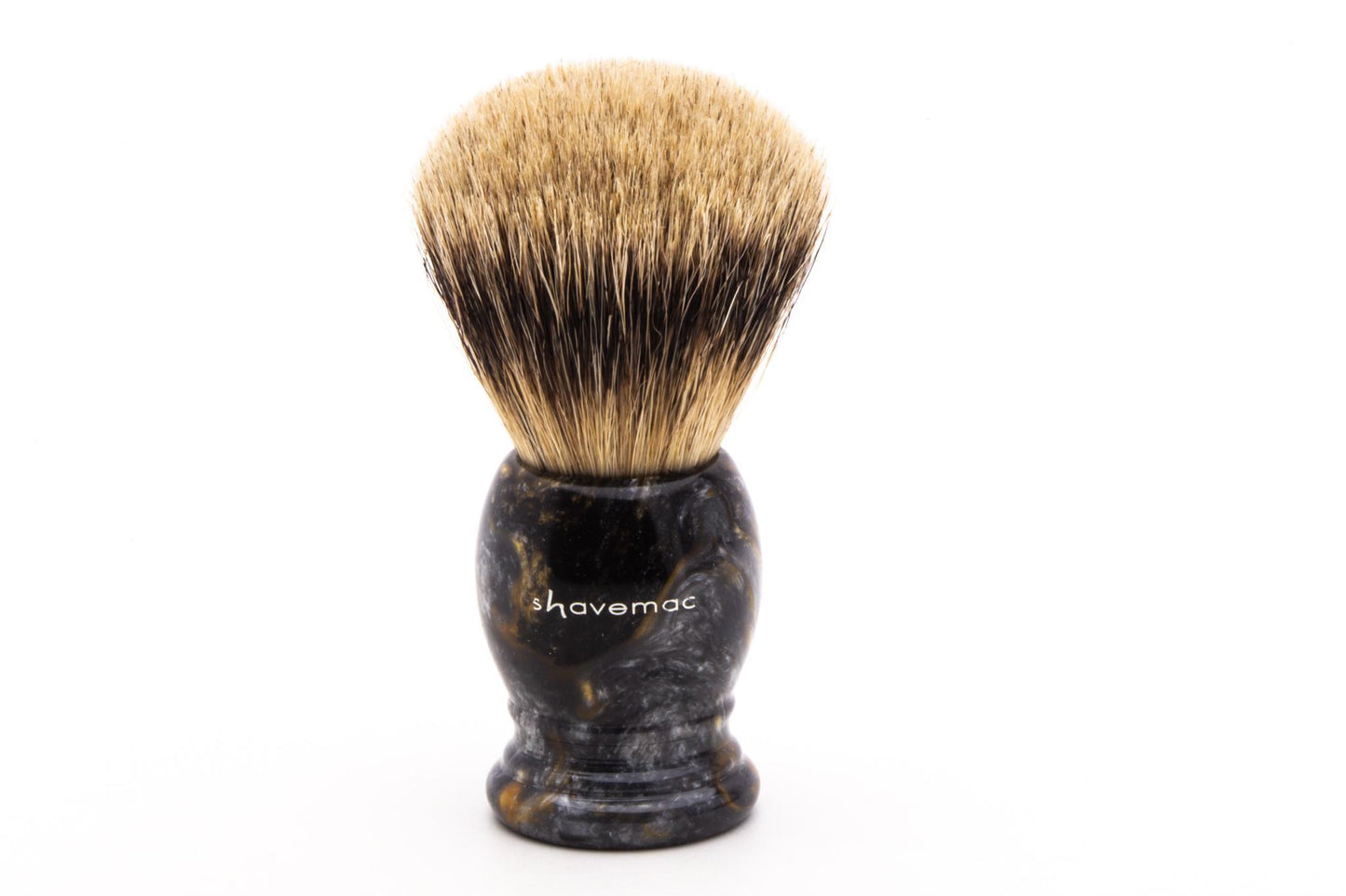Shavemac |  Silvertip Badger Shave Brush With Slate & Gold Marbled Handle