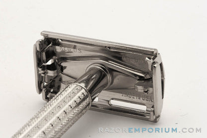 1959 E1 Gillette Flare Tip TTO Super Speed DE Safety Razor Nickel Revamp