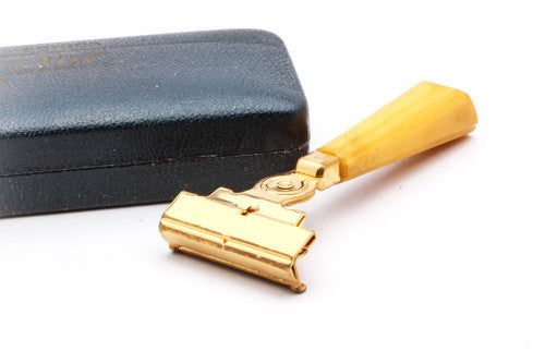 1940s Schick Gold Injector Bakelite Handle with Case | Original Condition