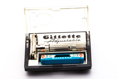 1959 E3 Gillette Fatboy Adjustable Double Edge Razor Set | Original Condition
