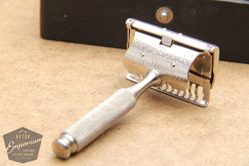 Ever-Ready 1912 Style Snap-Top Single Edge Safety Razor Set in Black L ...