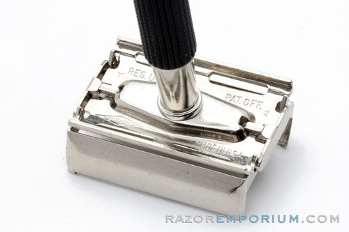 1978 Gillette Black Handle Super Speed DE Safety Razor - Nickel Revamp