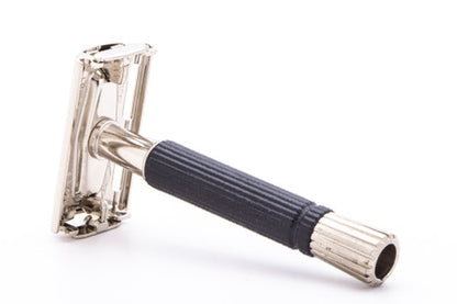 1973 T1 Gillette Black Handle Super Speed DE Safety Razor | Factory Nickel Revamp