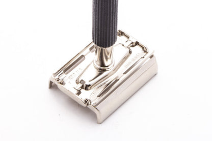 1973 T1 Gillette Black Handle Super Speed DE Safety Razor | Factory Nickel Revamp