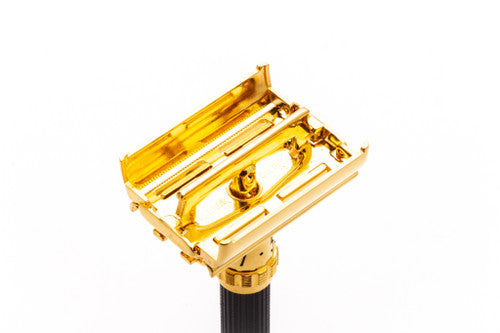 1970 P1 Gillette Super Adjustable 109 Long Handle Double Edge Safety Razor | 24K Gold Revamp