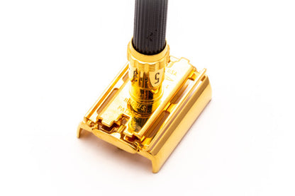 1970 P1 Gillette Super Adjustable 109 Long Handle Double Edge Safety Razor | 24K Gold Revamp