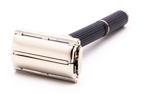 1984 E3 Gillette Super Adjustable 109  "Black Beauty" Double Edge Safety Razor | Factory Nickel Revamp