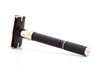 1984 E3 Gillette Super Adjustable 109  "Black Beauty" Double Edge Safety Razor | Factory Nickel Revamp