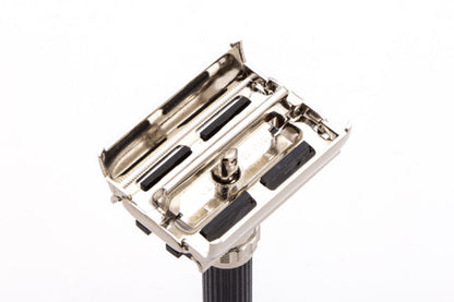 1984 E3 Gillette Super Adjustable 109  "Black Beauty" Double Edge Safety Razor | Factory Nickel Revamp