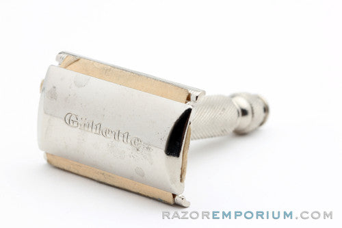 1964 J4 Gillette Tech Travel Double Edge Safety Razor Set | Original Condition