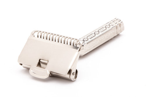 1930's Gem 1912 Style Chain Link Single Edge Safety Razor | Factory Nickel Revamp