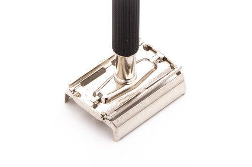 1972 S3 Gillette Black Handle Super Speed Safety Razor | Factory Nickel Revamp