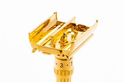 1962 H2 Gillette Slim Aristocrat Adjustable Double Edge Safety Razor | 24K Gold Revamp