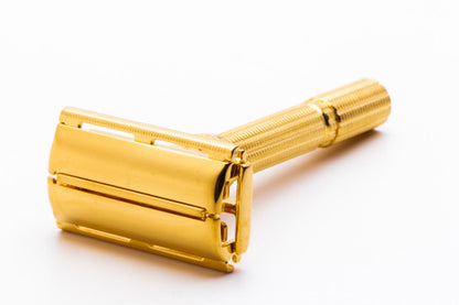 1962 H4 Gillette Slim Aristocrat Adjustable Double Edge Safety Razor | 24K Gold Revamp