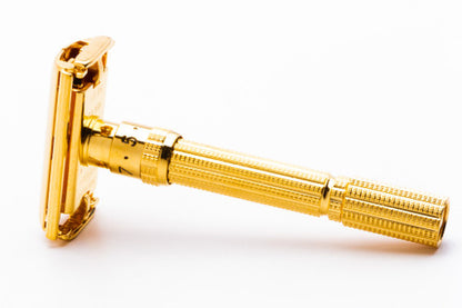 1962 H4 Gillette Slim Aristocrat Adjustable Double Edge Safety Razor | 24K Gold Revamp