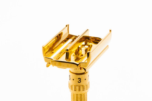 1962 H4 Gillette Slim Aristocrat Adjustable Double Edge Safety Razor | 24K Gold Revamp