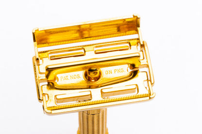 1958 D3 Gillette Executive Fatboy TTO Adjustable Safety Razor | 24K Gold Revamp
