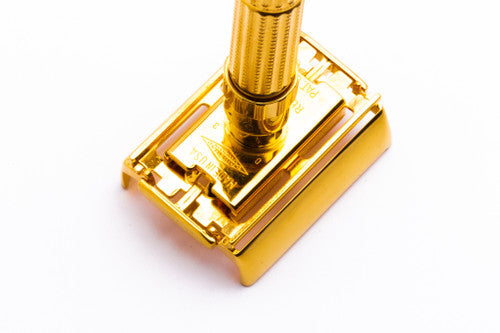 1958 D3 Gillette Executive Fatboy TTO Adjustable Safety Razor | 24K Gold Revamp
