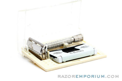 1940's Gillette Flare Tip Regular British Rocket DE Safety Razor Set | Original Condition