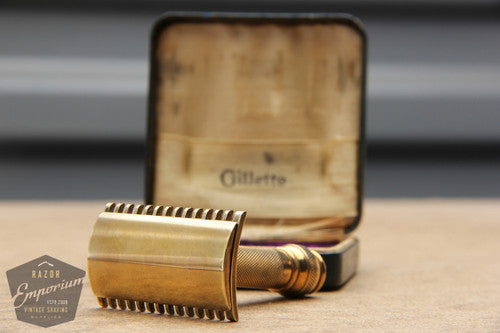 1920's GIllette Milady Decollete DE Safety Razor in Leather Case | Original Condition
