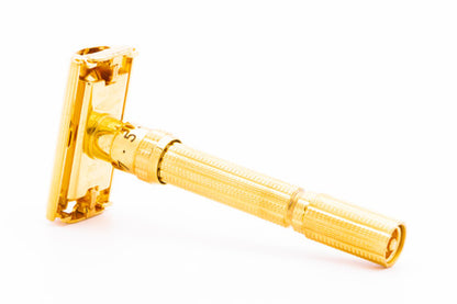 1964 J2 Gillette Slim Aristocrat Adjustable Double Edge Safety Razor | 24K Gold Revamp