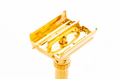 1964 J2 Gillette Slim Aristocrat Adjustable Double Edge Safety Razor | 24K Gold Revamp