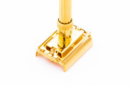 1964 J2 Gillette Slim Aristocrat Adjustable Double Edge Safety Razor | 24K Gold Revamp